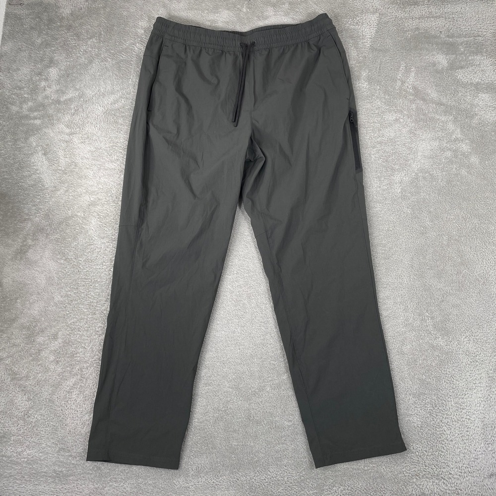 Old Navy Tech Jogger Pants Womens Large Gray Tapered Stretch Zip Pocket